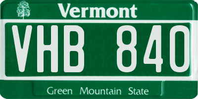 VT license plate VHB840