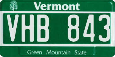 VT license plate VHB843