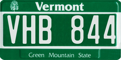 VT license plate VHB844