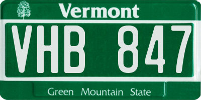 VT license plate VHB847