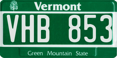 VT license plate VHB853