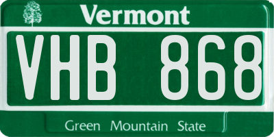 VT license plate VHB868