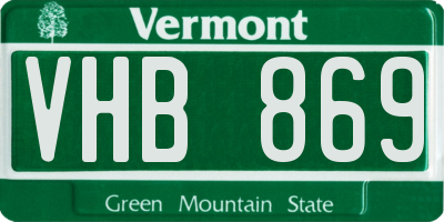 VT license plate VHB869