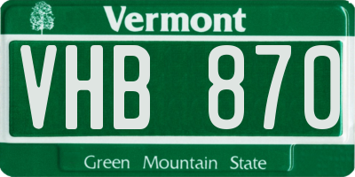 VT license plate VHB870
