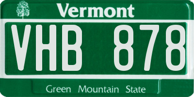 VT license plate VHB878