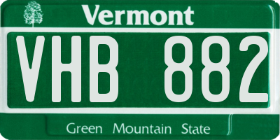 VT license plate VHB882