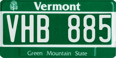 VT license plate VHB885
