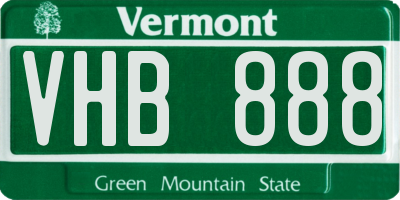 VT license plate VHB888