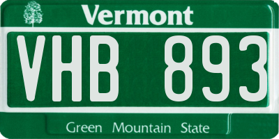 VT license plate VHB893