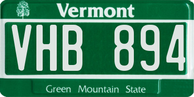 VT license plate VHB894
