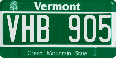 VT license plate VHB905