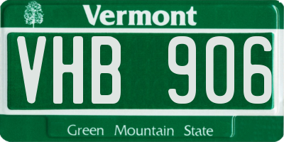 VT license plate VHB906