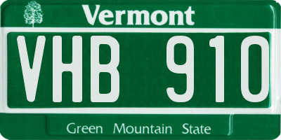 VT license plate VHB910