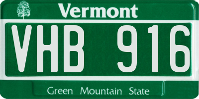 VT license plate VHB916
