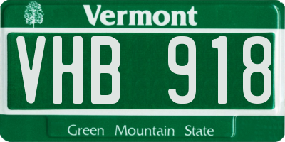 VT license plate VHB918