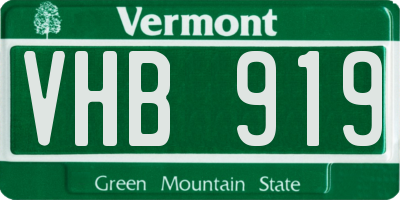 VT license plate VHB919