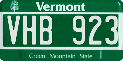 VT license plate VHB923