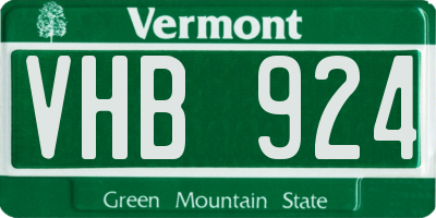 VT license plate VHB924
