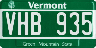 VT license plate VHB935