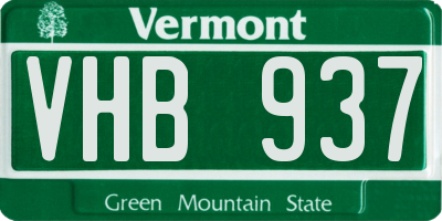 VT license plate VHB937