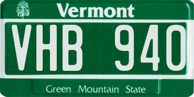 VT license plate VHB940