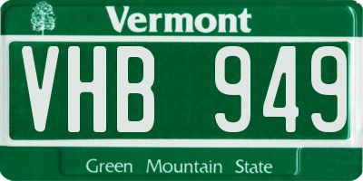 VT license plate VHB949
