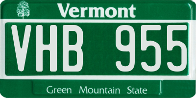 VT license plate VHB955