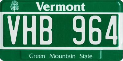 VT license plate VHB964