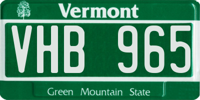 VT license plate VHB965