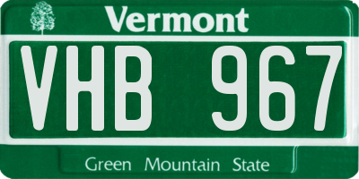VT license plate VHB967