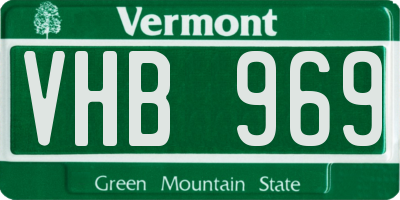 VT license plate VHB969
