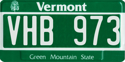 VT license plate VHB973