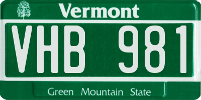 VT license plate VHB981