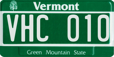 VT license plate VHC010