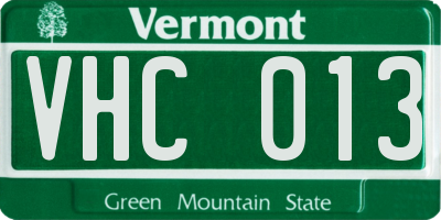 VT license plate VHC013