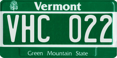 VT license plate VHC022
