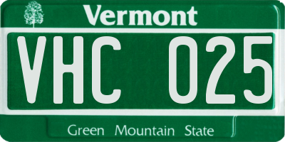 VT license plate VHC025