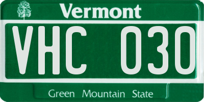 VT license plate VHC030
