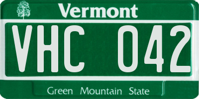 VT license plate VHC042