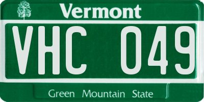 VT license plate VHC049