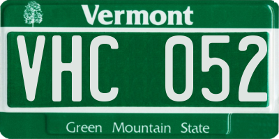 VT license plate VHC052