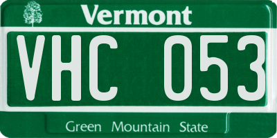 VT license plate VHC053