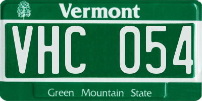 VT license plate VHC054