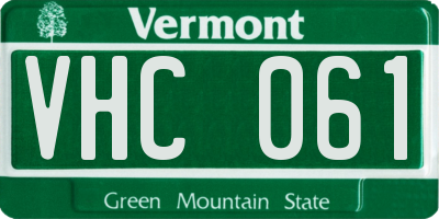 VT license plate VHC061
