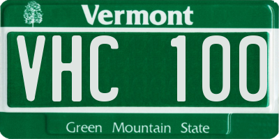 VT license plate VHC100