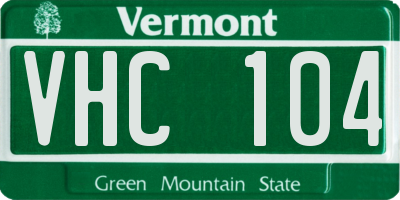 VT license plate VHC104