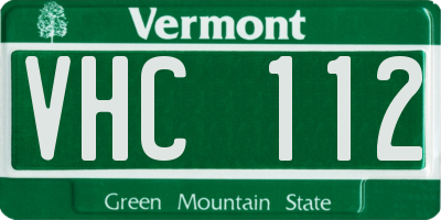 VT license plate VHC112
