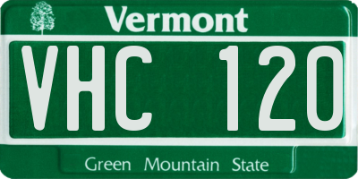 VT license plate VHC120