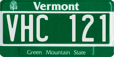 VT license plate VHC121