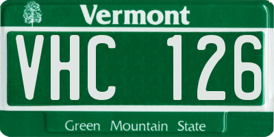 VT license plate VHC126